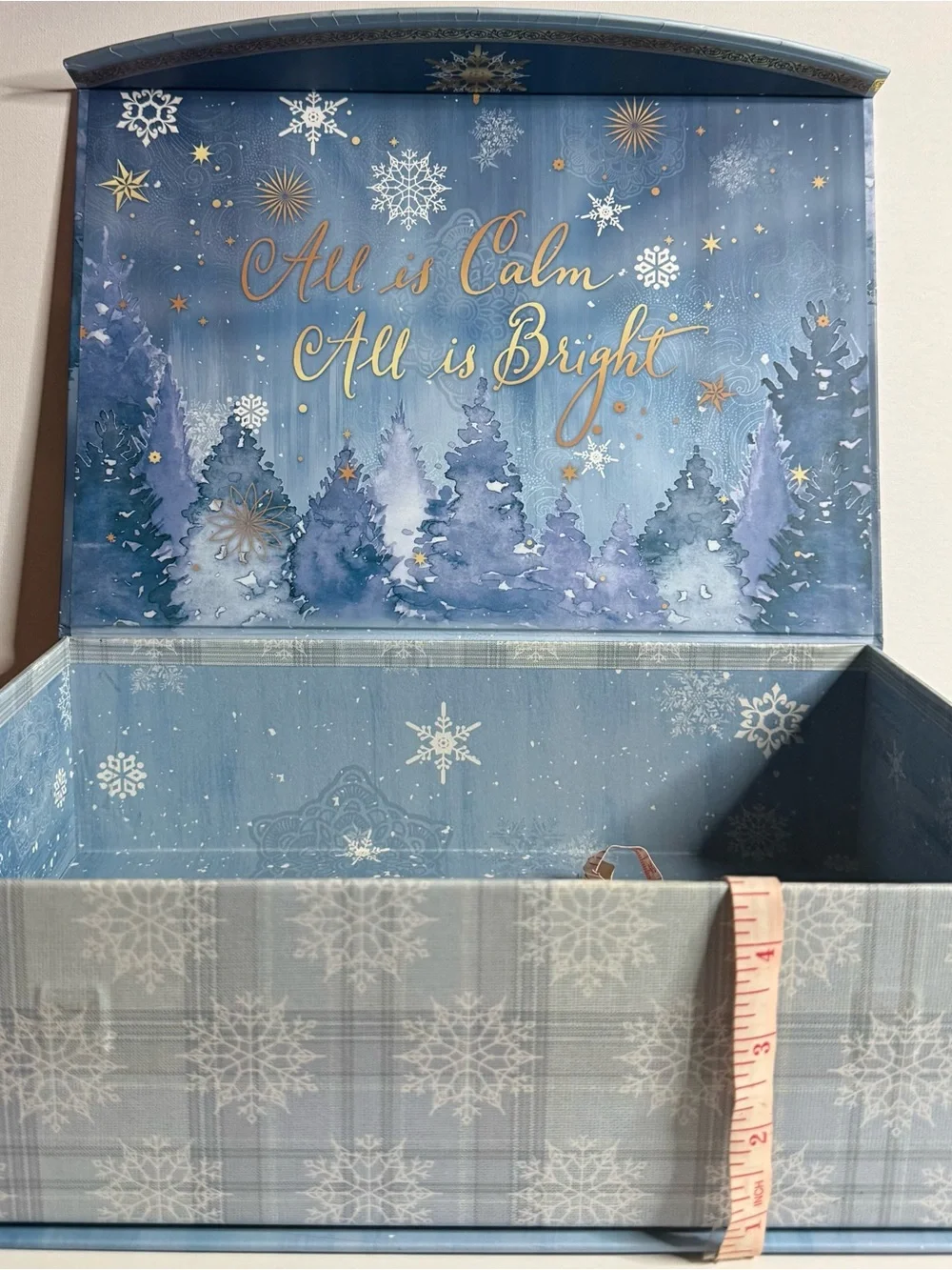 Gift Box “All Is Bright “Blue Holiday with Gold Script